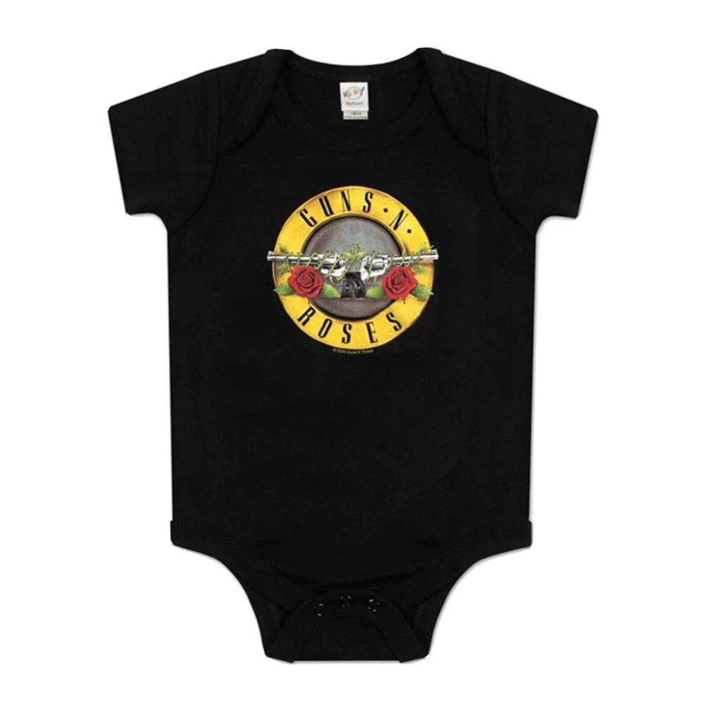 Guns N Roses Infant Romper Bullet Logo Bodysuit, Black, 18 Months NEW